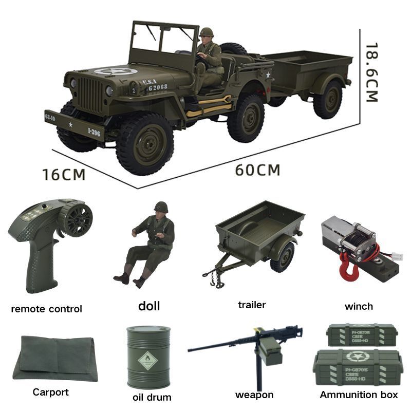 Kids Toys Under $10 - Carro RC JJRC C8815 1941 JEEP