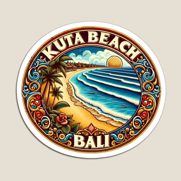 Kids Toys Bali - Kuta praia bali retro ímã adesivos