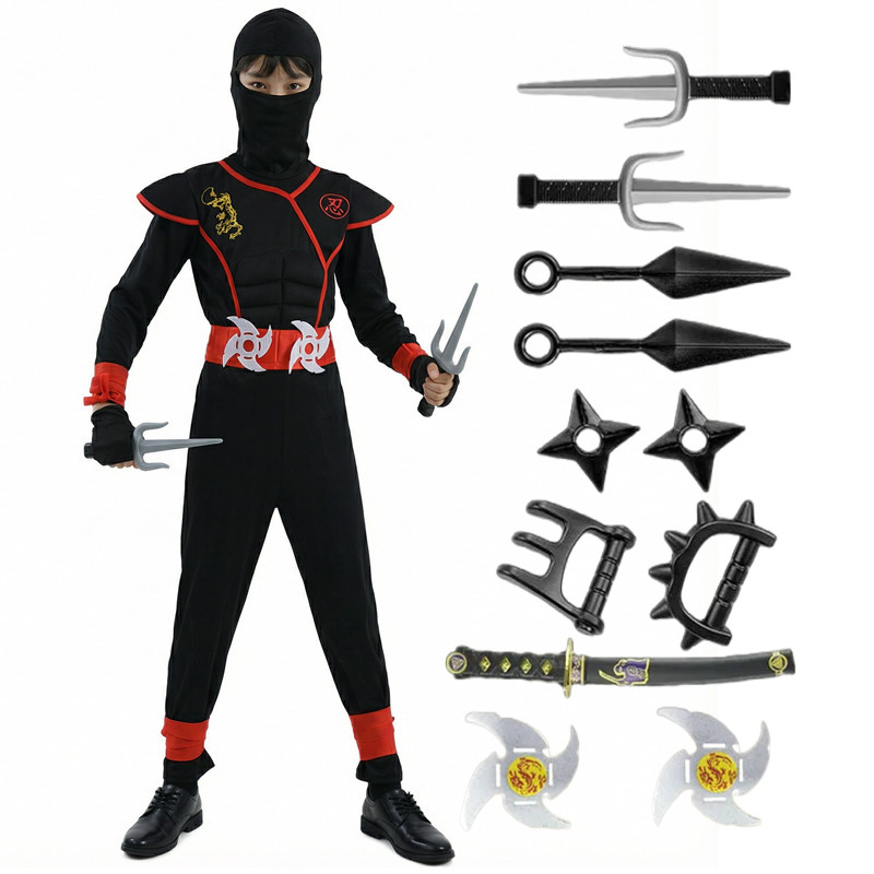 Fantasia de ninja preta e azul - Kids Toys Japan avaliação e preço
